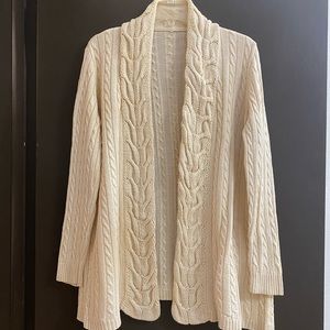 Beige Knit Cardigan Sweater